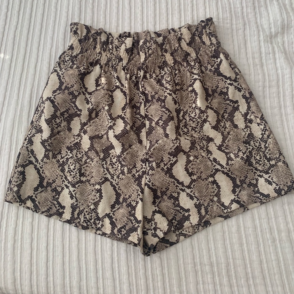 Snake print shorts